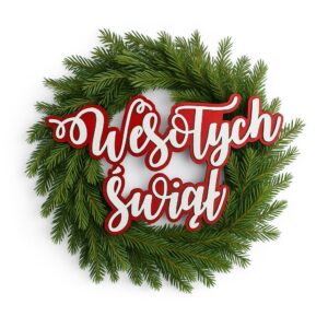 Alternative view of NAPIS Wesołych Świąt  czerwony 40cm