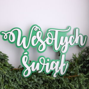 Alternative view of Napis Wesołych Świąt  zielony 65 cm