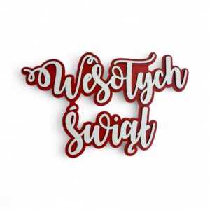 NAPIS Wesołych Świąt  czerwony 40cm