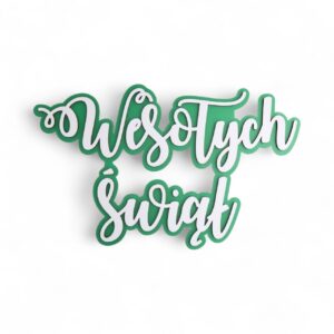 Napis Wesołych Świąt  zielony 65 cm